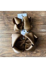 OS- Chocolate Milk Stacked Grosgrain Bow