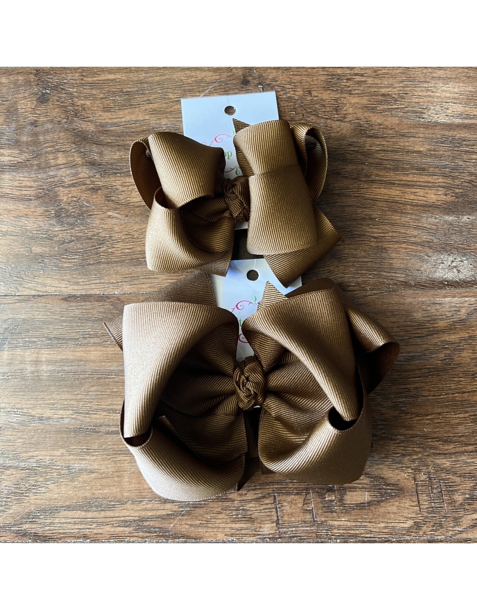 One Stop Bow Shop OS- Chocolate Milk Stacked Grosgrain Bow