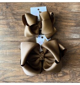 OS- Chocolate Milk Stacked Grosgrain Bow