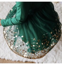 Sweet Wink- Emerald Sequin Christmas L/S Tutu Dress