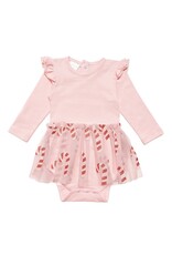 Sweet Wink Sweet Wink- Candy Cane Christmas L/S Tutu Bodysuit