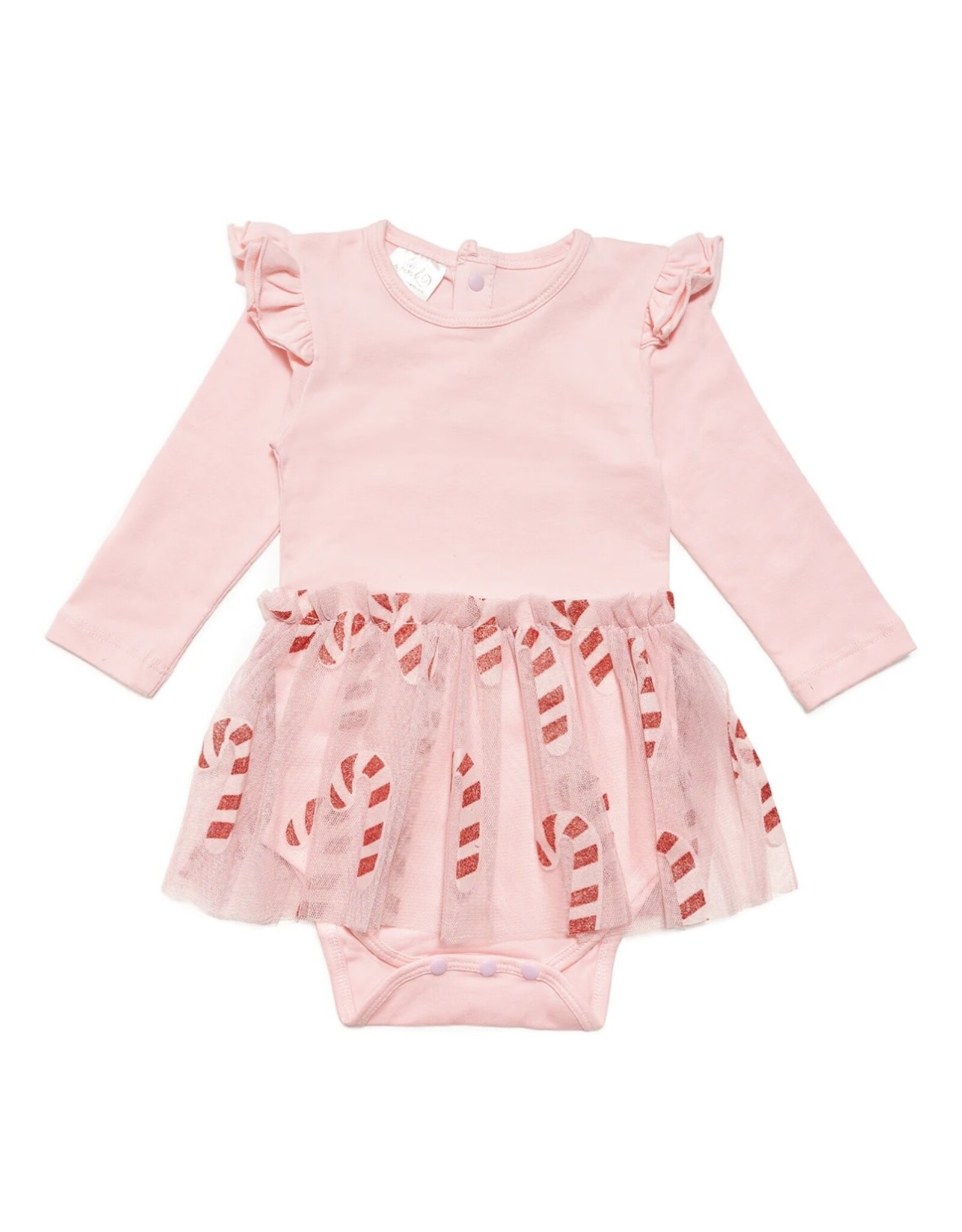 Sweet Wink Sweet Wink- Candy Cane Christmas L/S Tutu Bodysuit