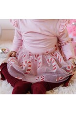 Sweet Wink- Candy Cane Christmas L/S Tutu Bodysuit