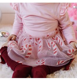 Sweet Wink- Candy Cane Christmas L/S Tutu Bodysuit
