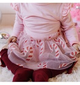 Sweet Wink Sweet Wink- Candy Cane Christmas L/S Tutu Bodysuit