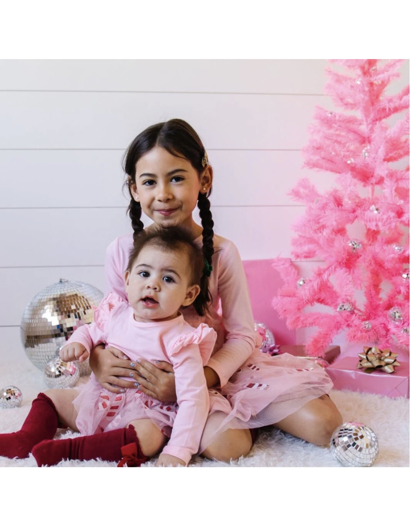 Sweet Wink Sweet Wink- Candy Cane Christmas L/S Tutu Bodysuit