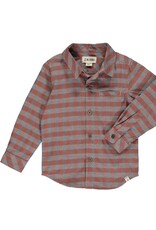 Me & Henry Me & Henry- Atwood Wood Shirt: Grey/Rust Plaid