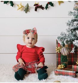 Sweet Wink- Christmas Plaid L/S Tutu Bodysuit