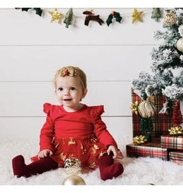 Sweet Wink Sweet Wink- Reindeer Christmas L/S Tutu Bodysuit