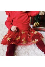 Sweet Wink Sweet Wink- Reindeer Christmas L/S Tutu Bodysuit