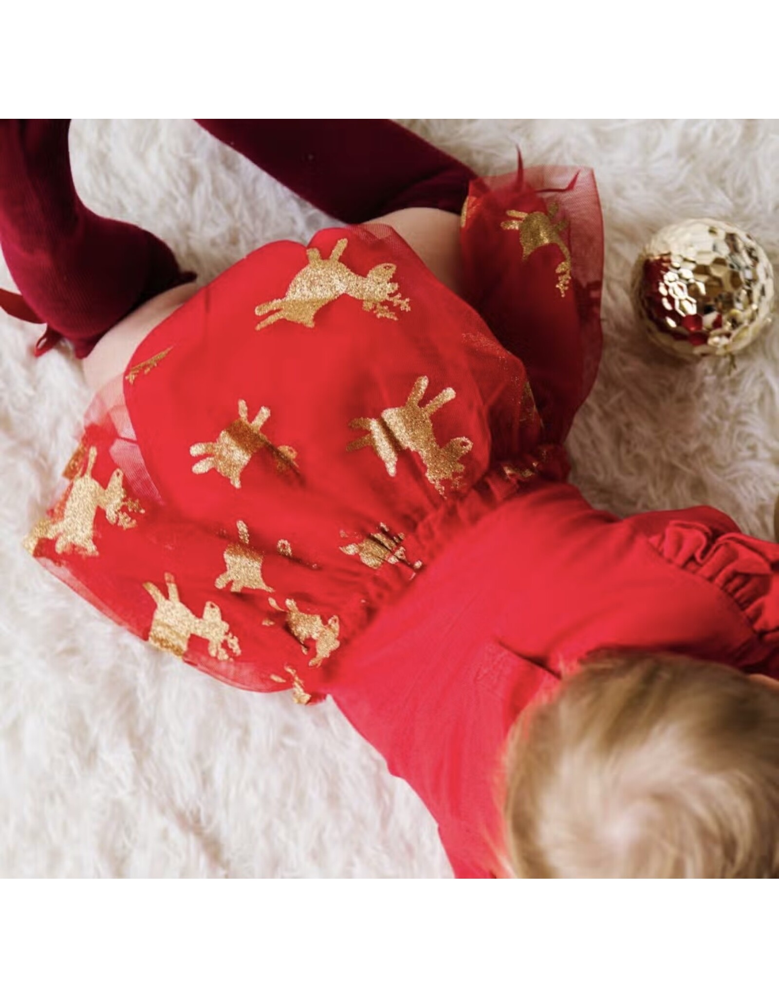 Sweet Wink- Reindeer Christmas L/S Tutu Bodysuit