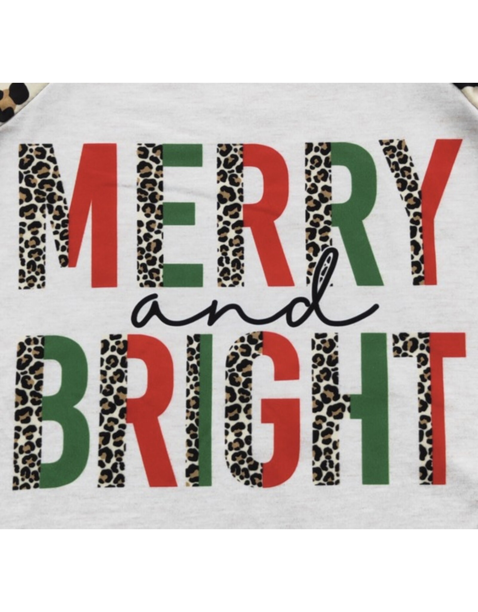 Merry & Bright Leopard Ruffle Raglan