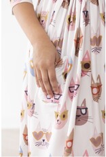 Mila & Rose Mila & Rose- Cattitude 3/4 Sleeve Pocket Twirl Dress