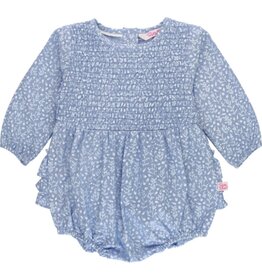Ruffle Butts Ruffle Butts- Woodland Berry Frost Smocked Bubble Romper