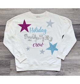 Paper Flowers- Holiday Shopping Crew Glitter & Sequin Sweatshirt
