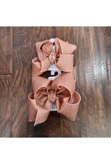 Beyond Creations Beyond Creations- Rose Gold Glitter Metallic Fabric Knot Bow