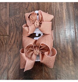Beyond Creations Beyond Creations- Rose Gold Glitter Metallic Fabric Knot Bow