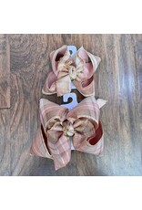 Beyond Creations Beyond Creations- Sweet Nectar/Rose Gold Plaid Layered Knot Bow