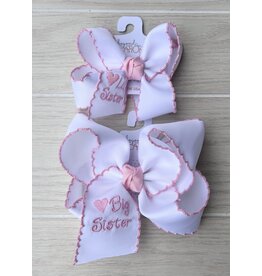 Beyond Creations Beyond Creations- Sister Embroidered Crochet Edge Knot Bow