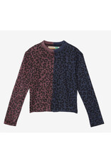 VH- Burg/Blue Colorblock Leopard Shirt