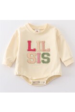 Lil Sis Beige Patch Onesie