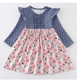 Blue Dot Floral Dress