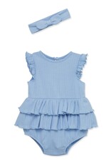 Little Me Little Me- Blue Knit Bubble Set