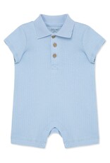 Little Me Little Me- Light Blue Polo Romper