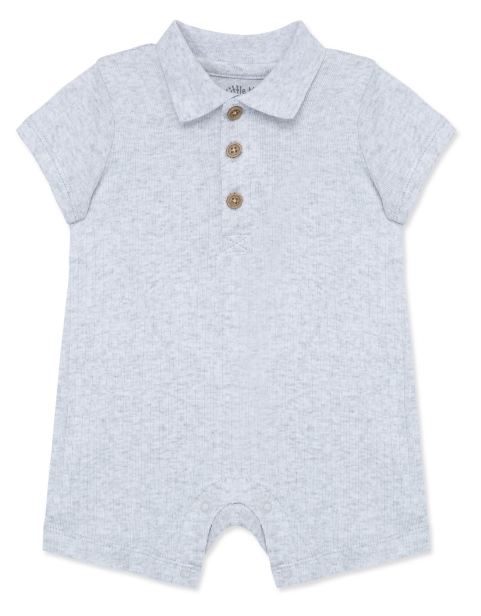 Little Me Little Me- Grey Polo Romper