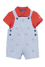 Little Me Little Me- Baseball Shortall Set