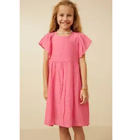 Hayden- Puff Sleeve Textured Dress