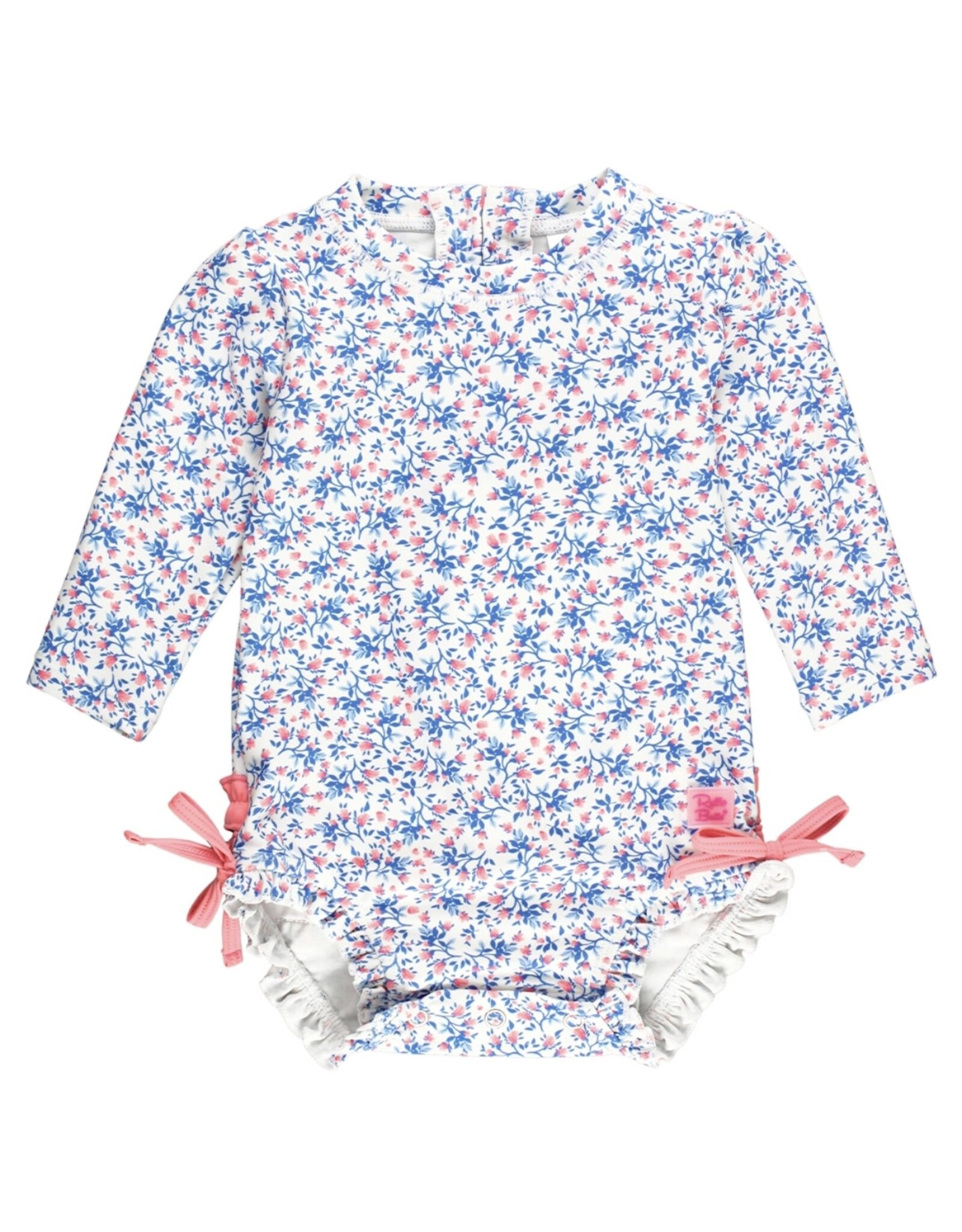 Ruffle Butts Ruffle Butts- Cottage Tea time L/S One Piece Rashguard