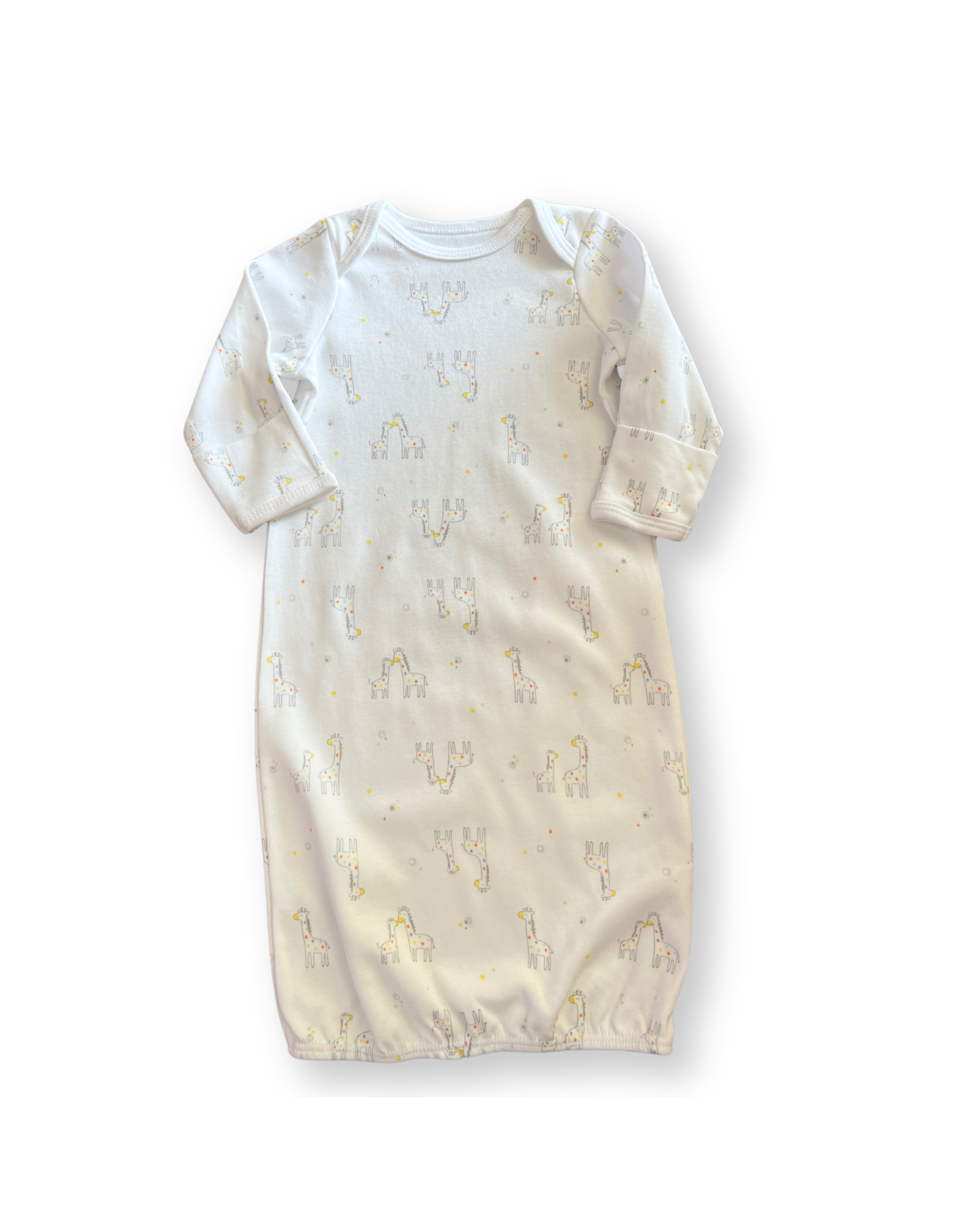 Little Me Little Me- Giraffe White 0-3M Gown