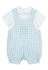 Little Me Little Me- Pastel Plaid Shortall