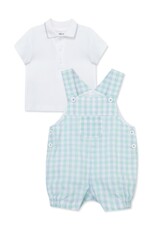 Little Me Little Me- Pastel Plaid Shortall