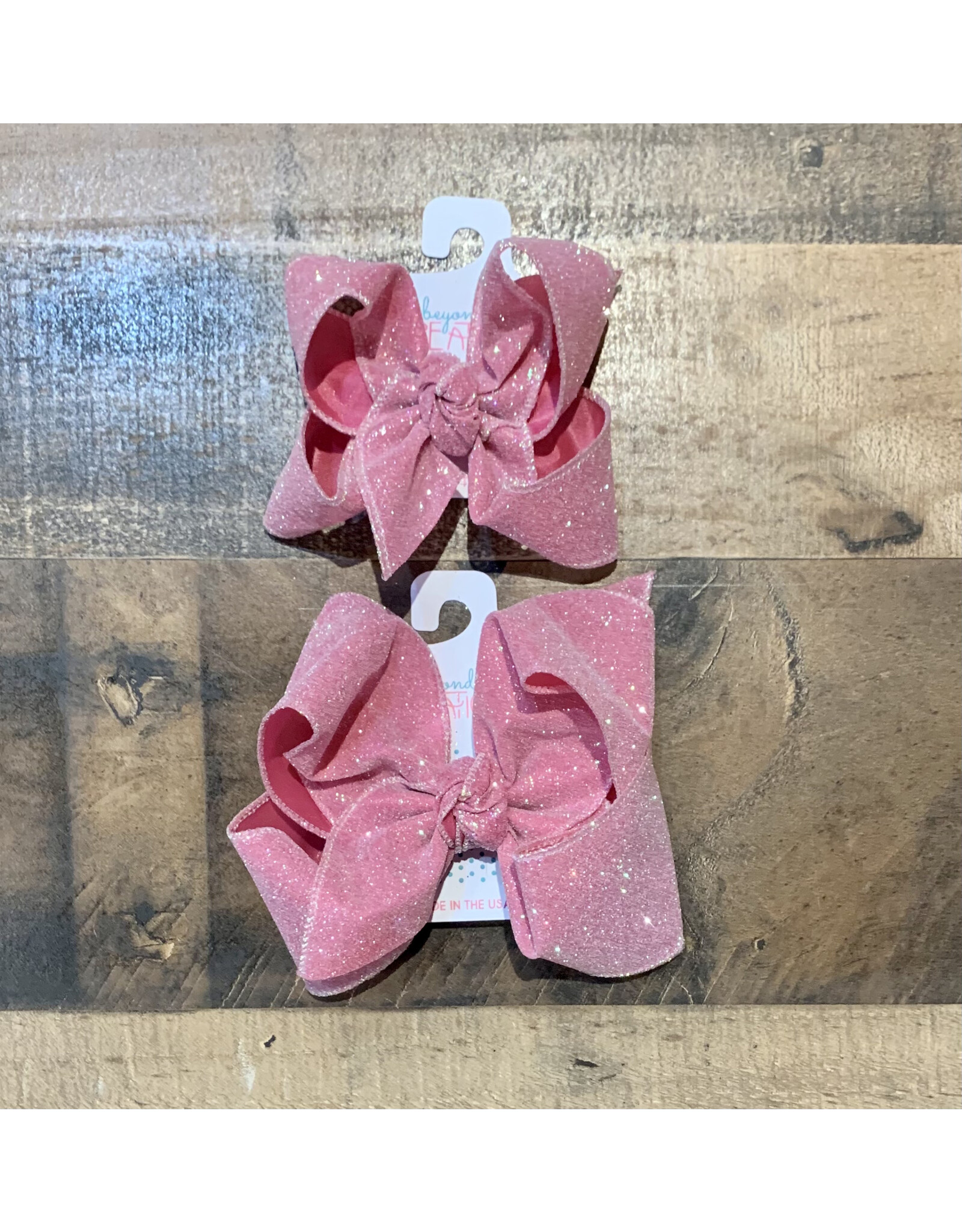 Beyond Creations Beyond Creations- Hot Pink Glitter Metallic Knot Bow