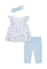 Little Me Little Me- Smocked Floral Set