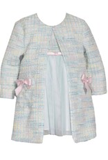 Bonnie  Jean Bonnie Jean- Aqua Multi Boucle Coatset Dress