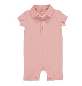 Me & Henry Me & Henry- Drift: Pink Pique Polo Romper