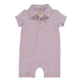 Me & Henry Me & Henry- Drift: Pink/Lilac Pique Polo Romper