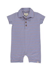 Me & Henry Me & Henry- Drift: Royal/Pink Pique Polo Romper