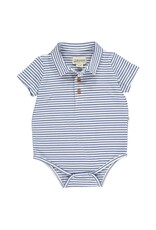 Me & Henry Me & Henry- Jetty Polo Onesie: Royal/White