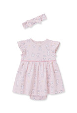 Little Me Little Me- Pink Bunny Bodysuit Dress Set