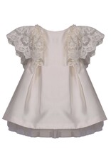 Bonnie  Jean Bonnie Jean- Ivory Mikado Lace Flare Dress