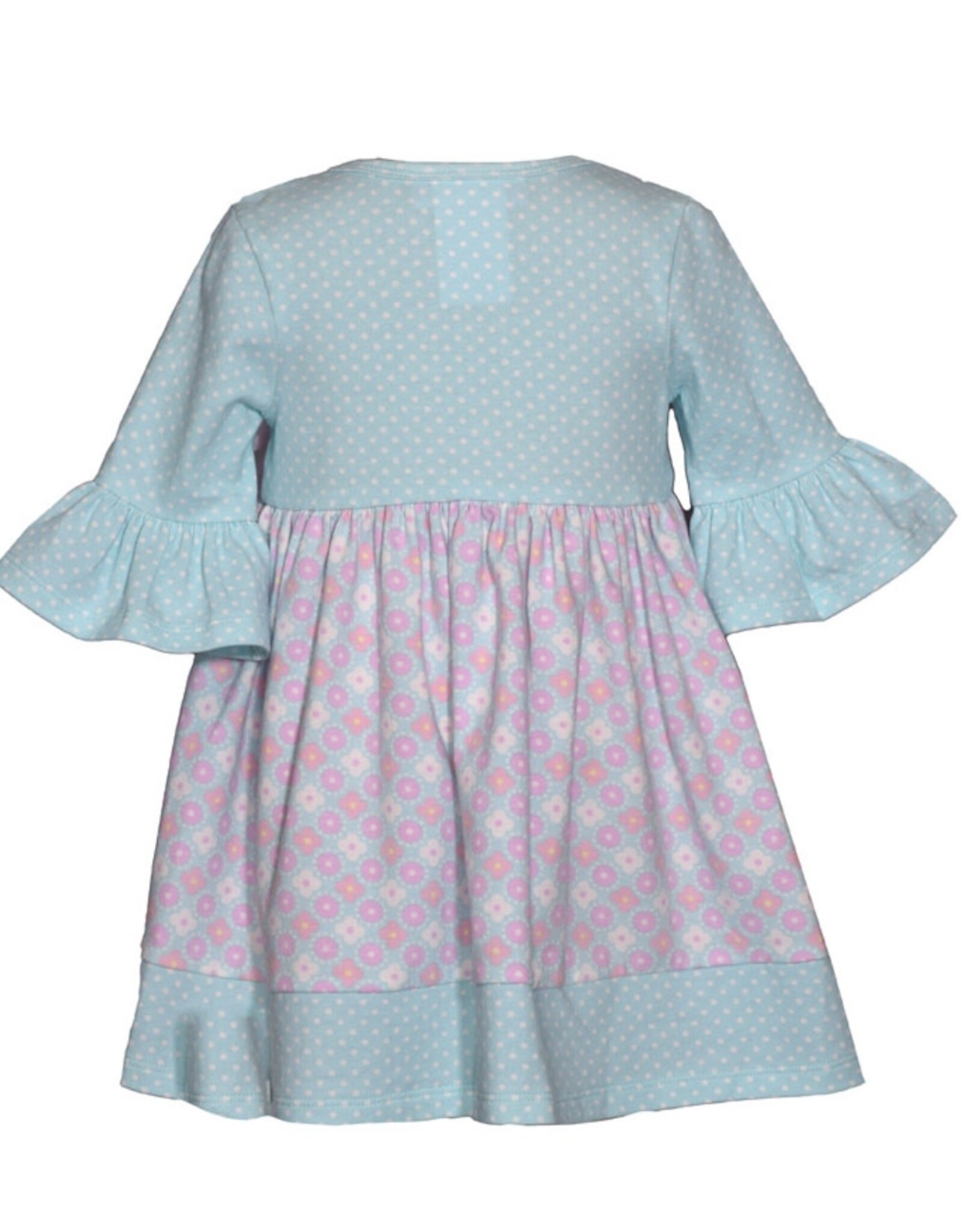 Bonnie  Jean Bonnie Jean- Aqua & Purple Bunny Dress