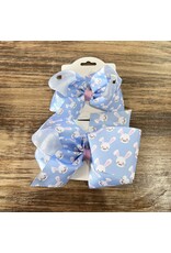 Wee Ones- Easter Blue Bunny Faces Bow