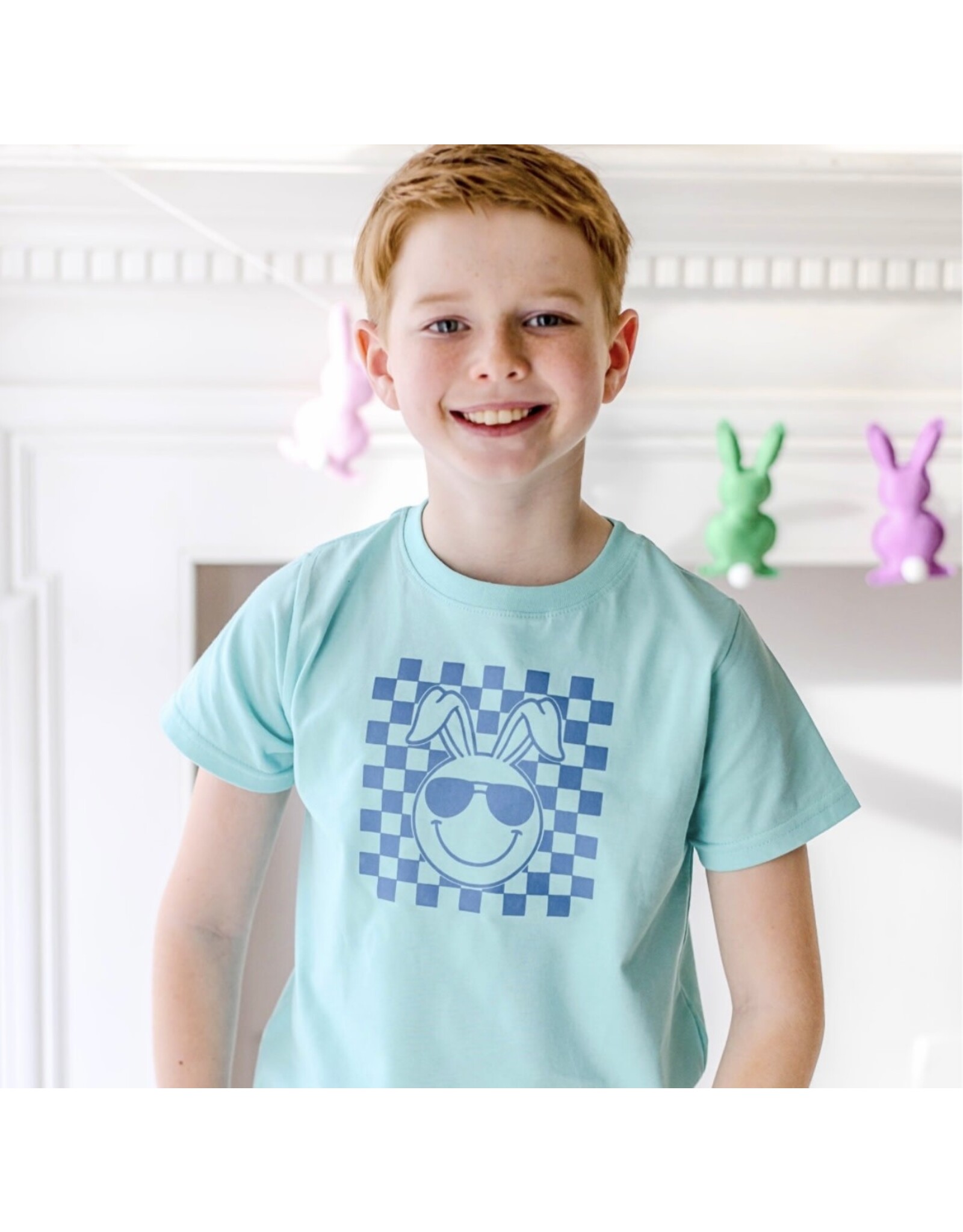 Sweet Wink- Easter Bunny Smiley S/S Aqua TShirt