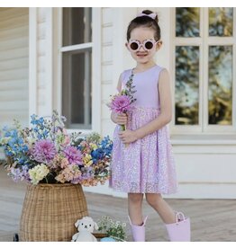 Sweet Wink- Lavender Confetti Flower Dress