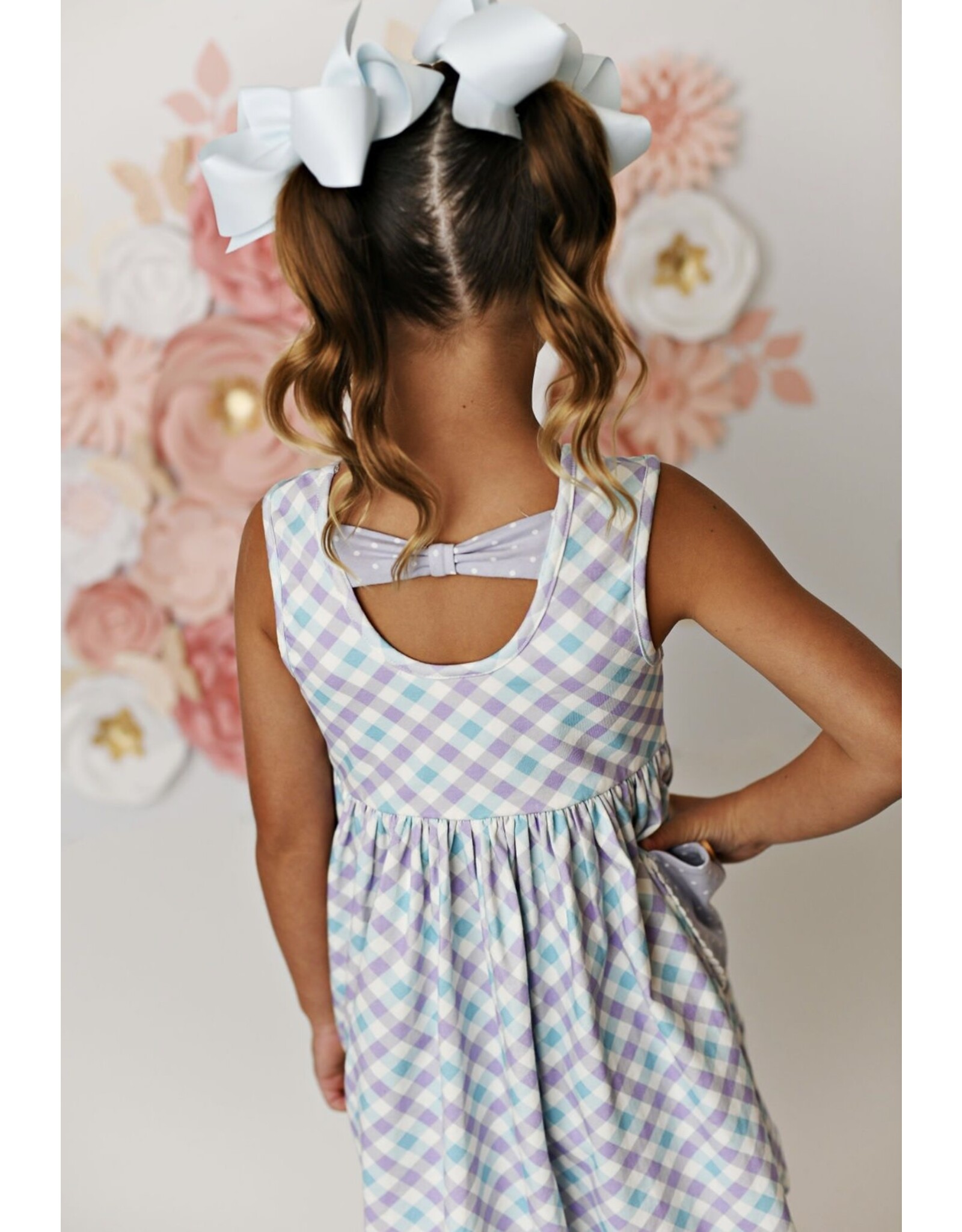 Swoon Baby Swoon Baby- Spring Gingham Prim Pocket Bow Dress