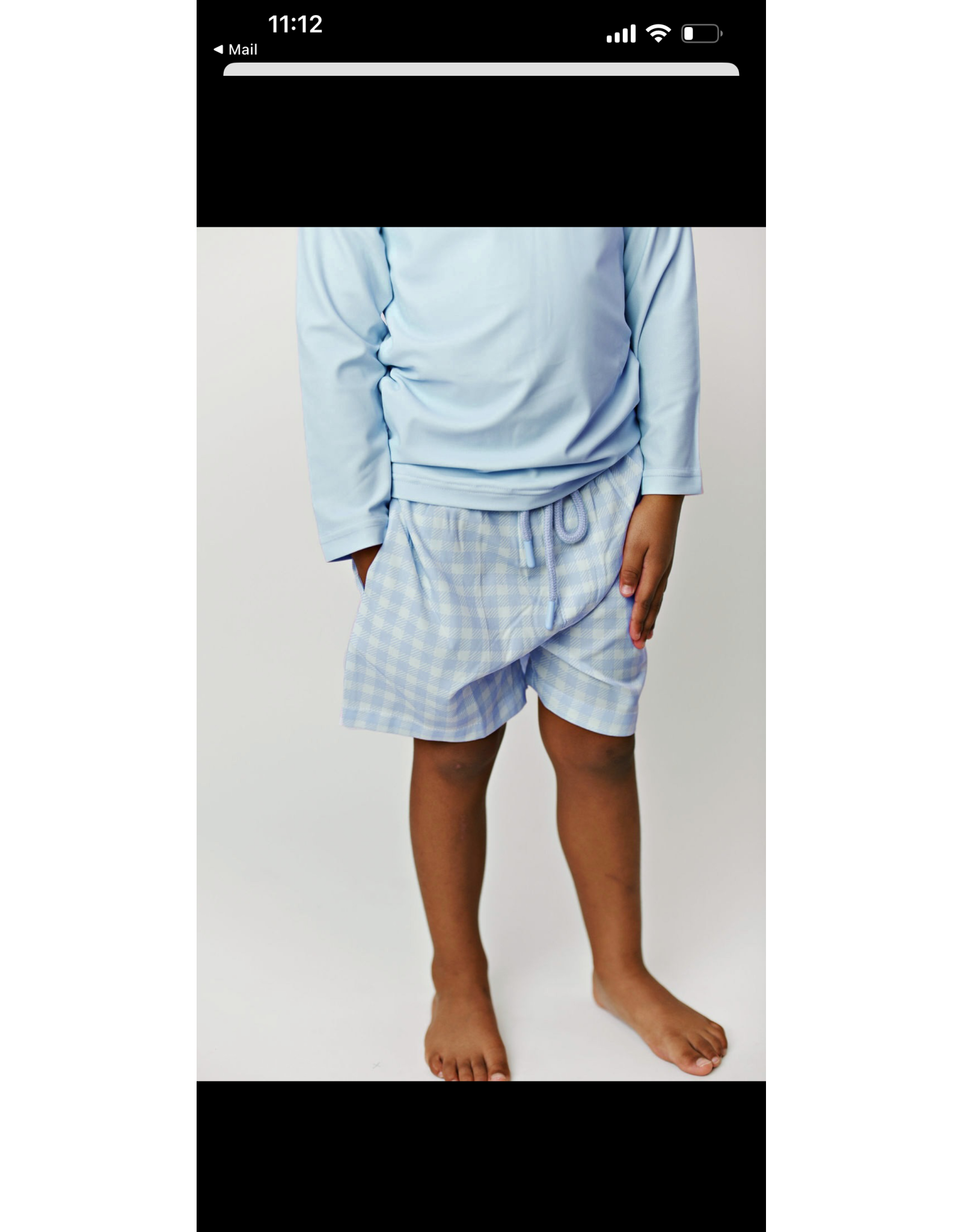 Swoon Baby Swoon Baby- Pool Days Blue Gingham Swim Short